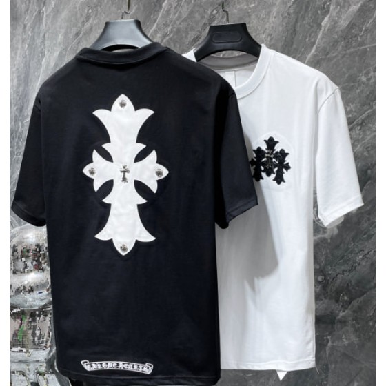 Chrome Hearts White Cross with Silver Studs Tee